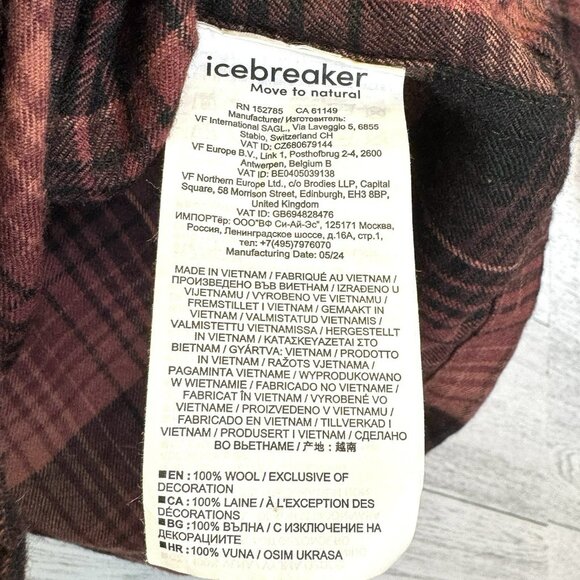 Icebreaker Shirt Mens Size XL Plaid 100% Wool Long Sleeve Button Front Outdoor - Picture 4 of 5